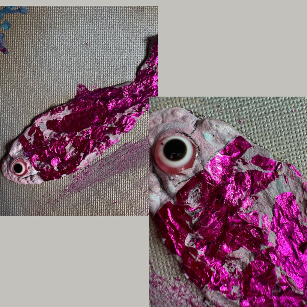 gros plan Toile texturée poiusson fuschia