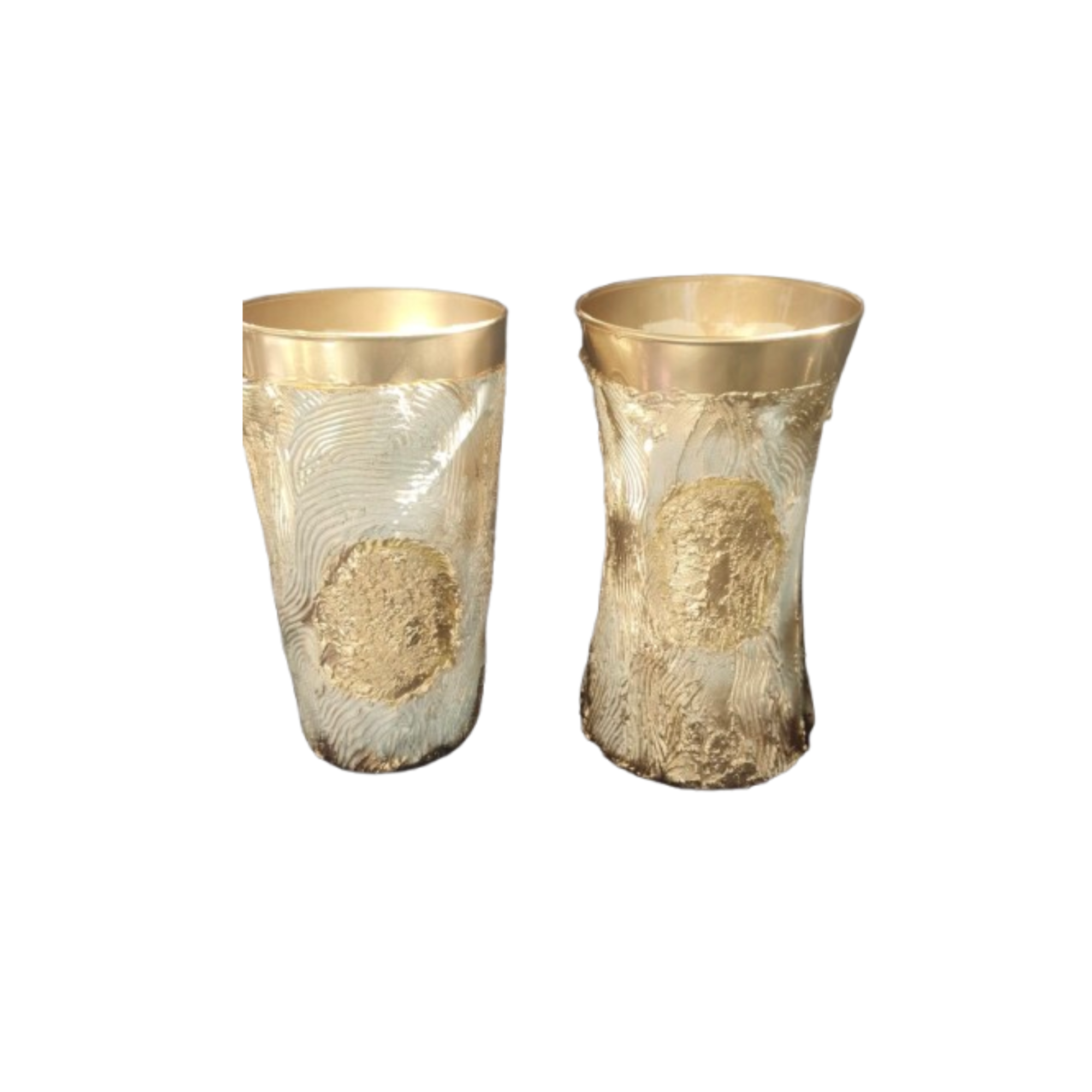 2 vases décoratifs or