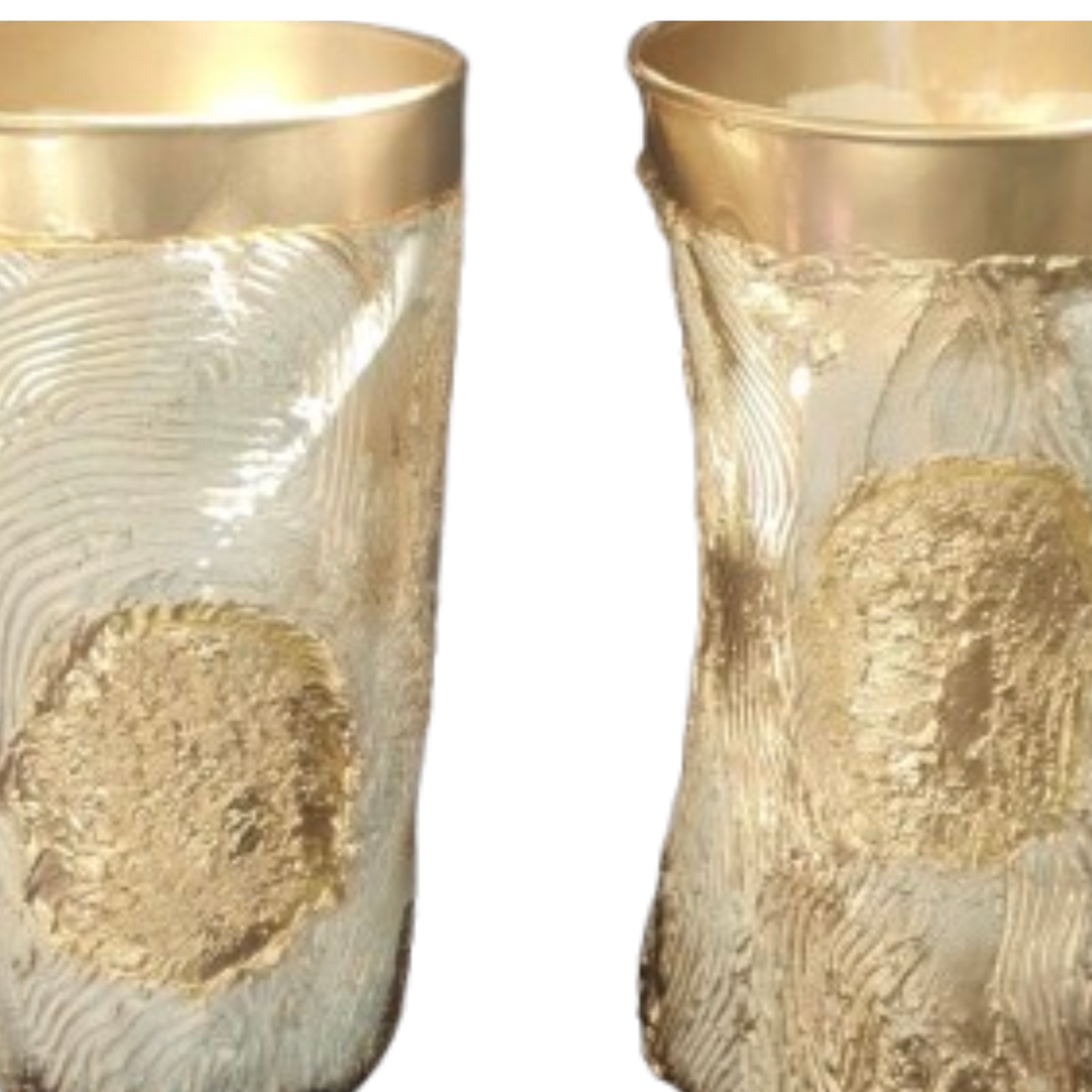 2 vases décoratifs or