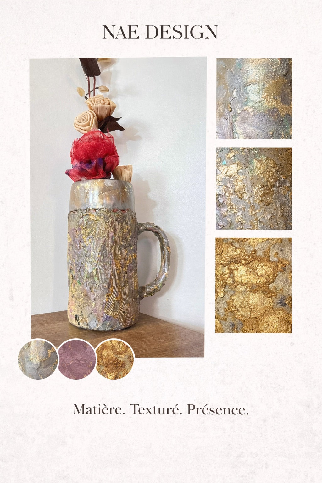 Vase texturé NaE – pièce unique