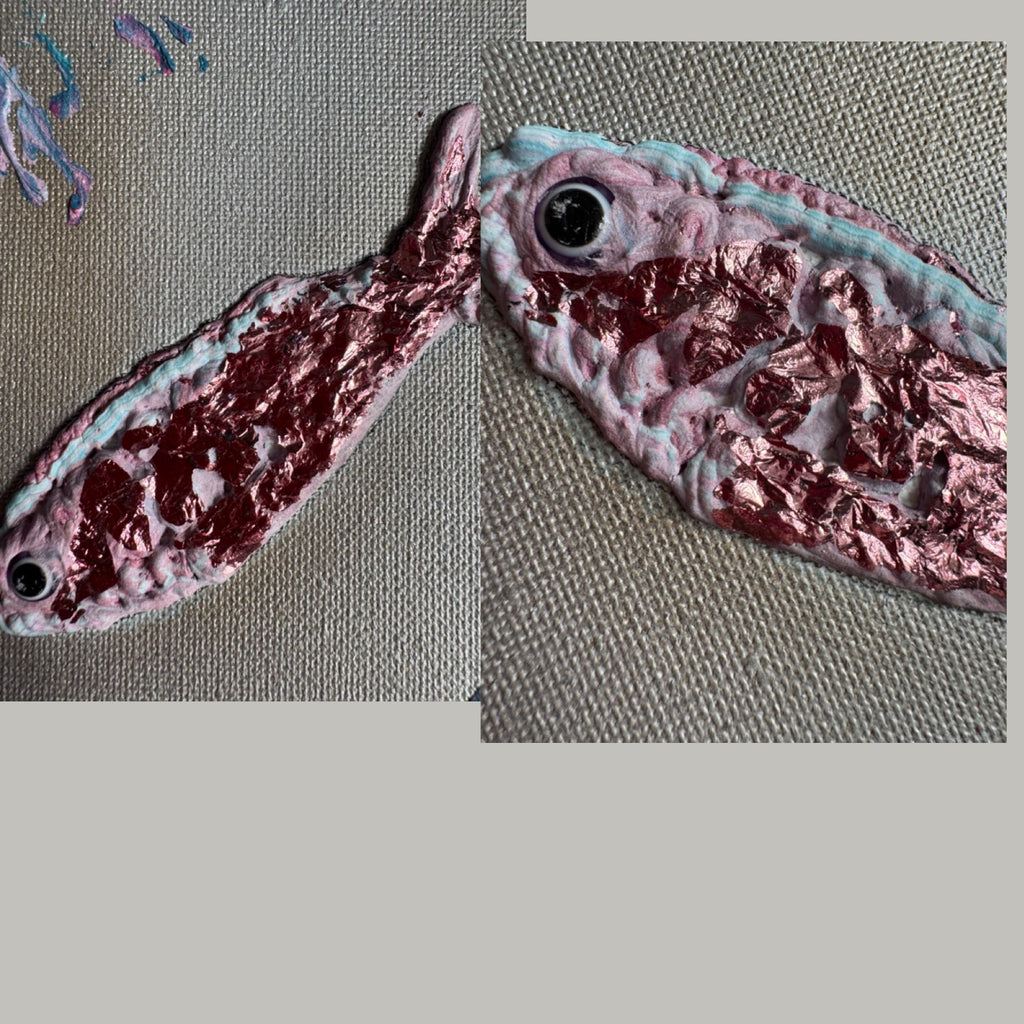 Gros plan toile poisson texturée rose