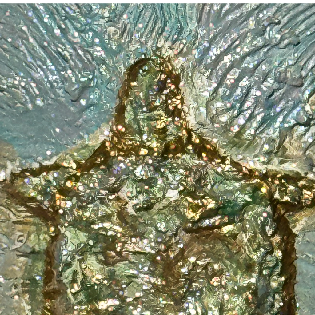 Texture et relief du vase tortue bleu vert or