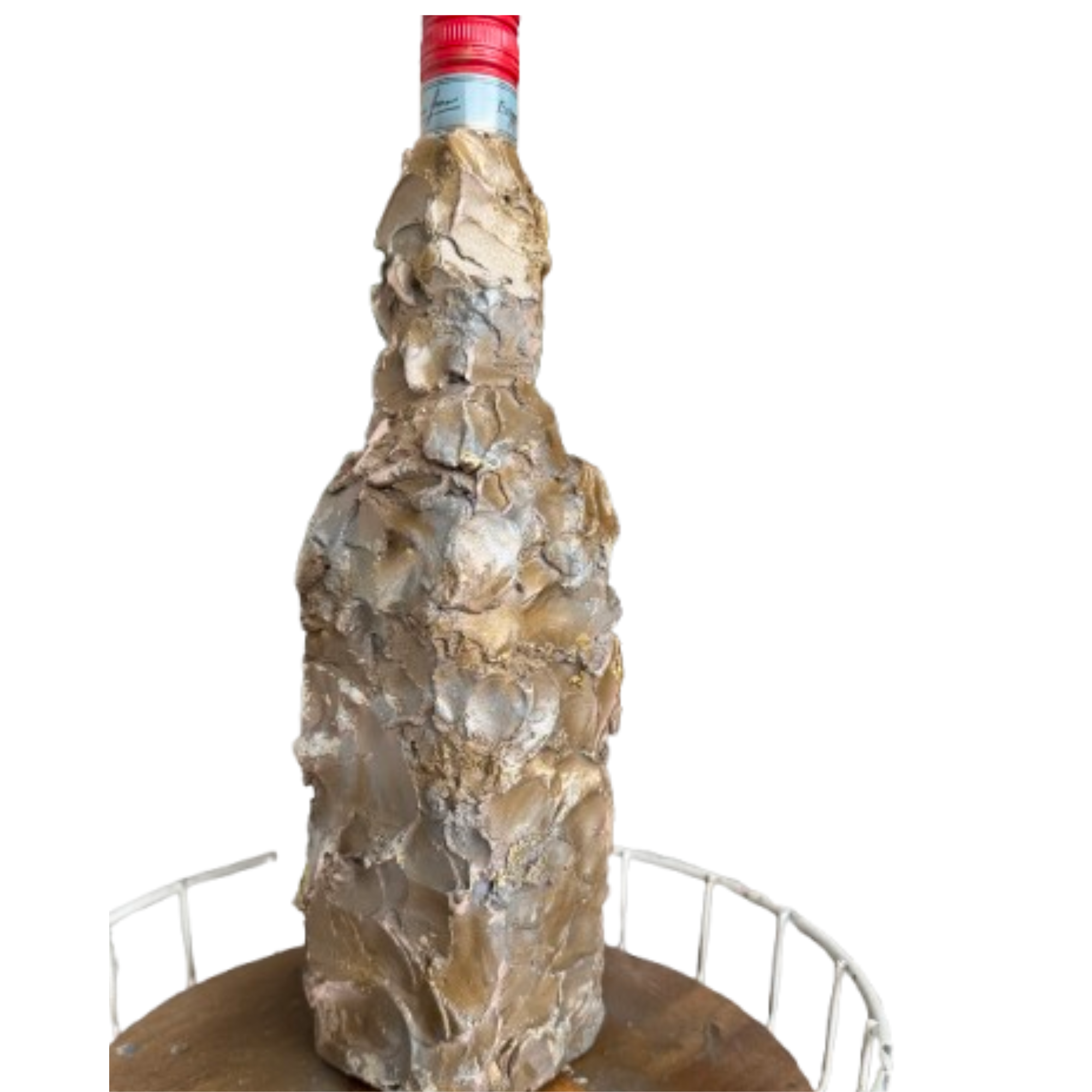 vase bouteille or gris 