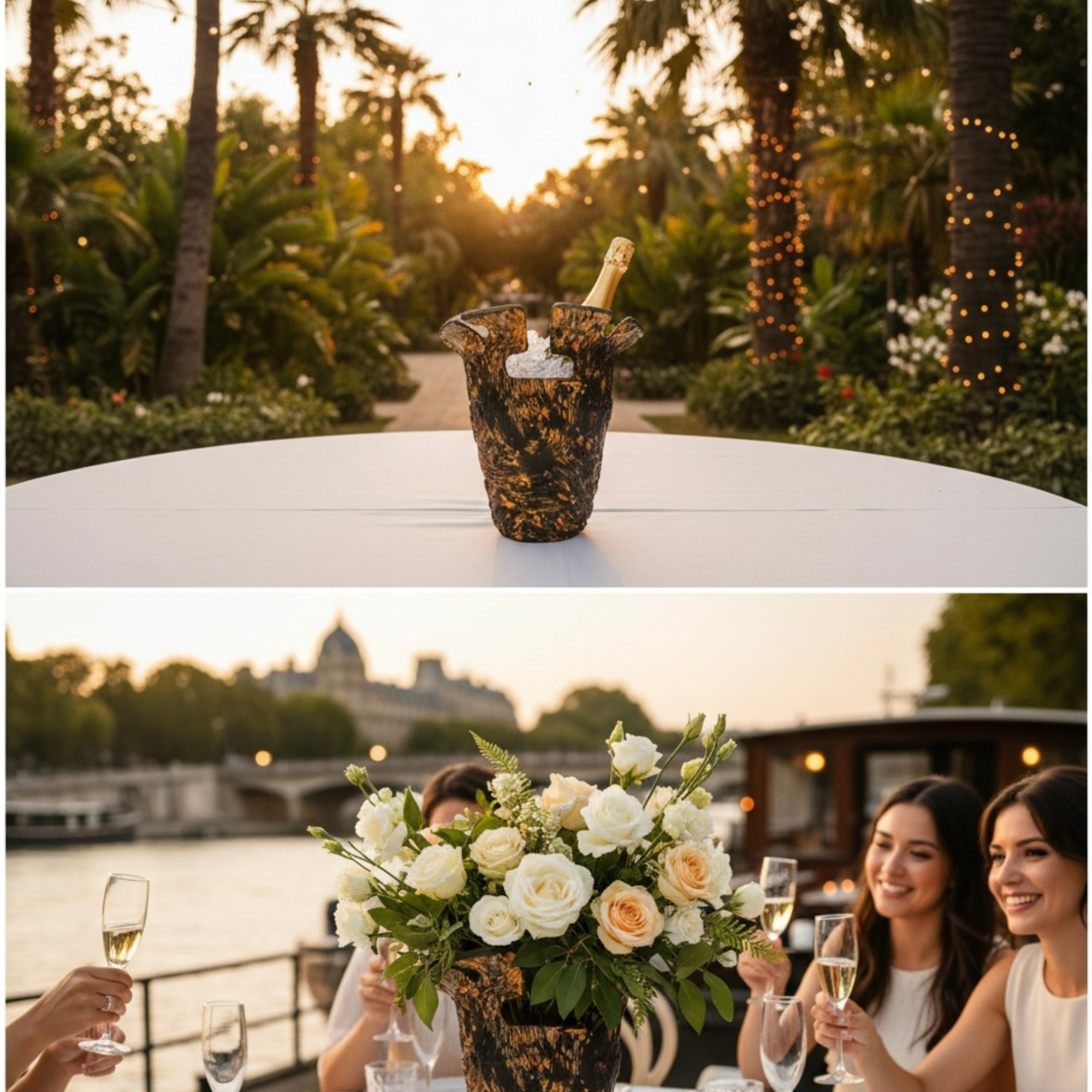 vase seau à champagne ambiance fete