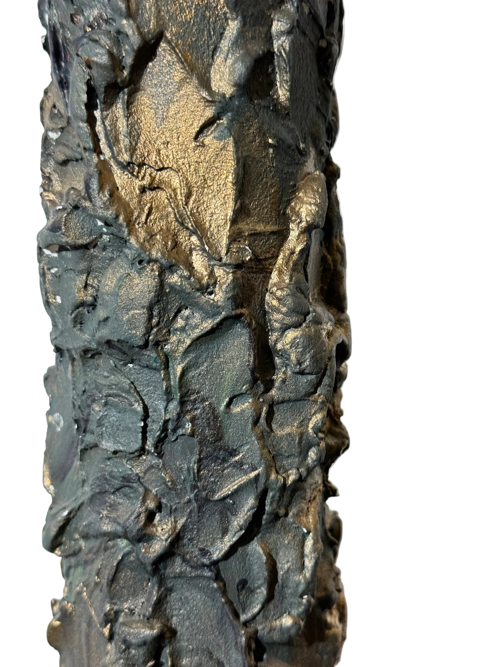 Texture vase flute gris or