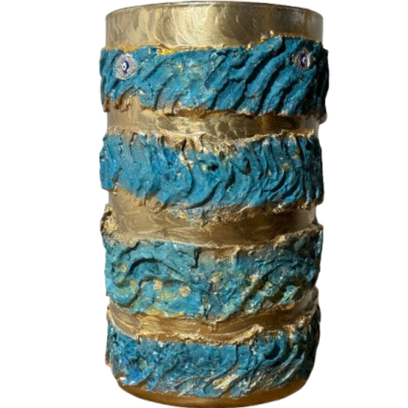 vase bleu ocean décoratif oeil