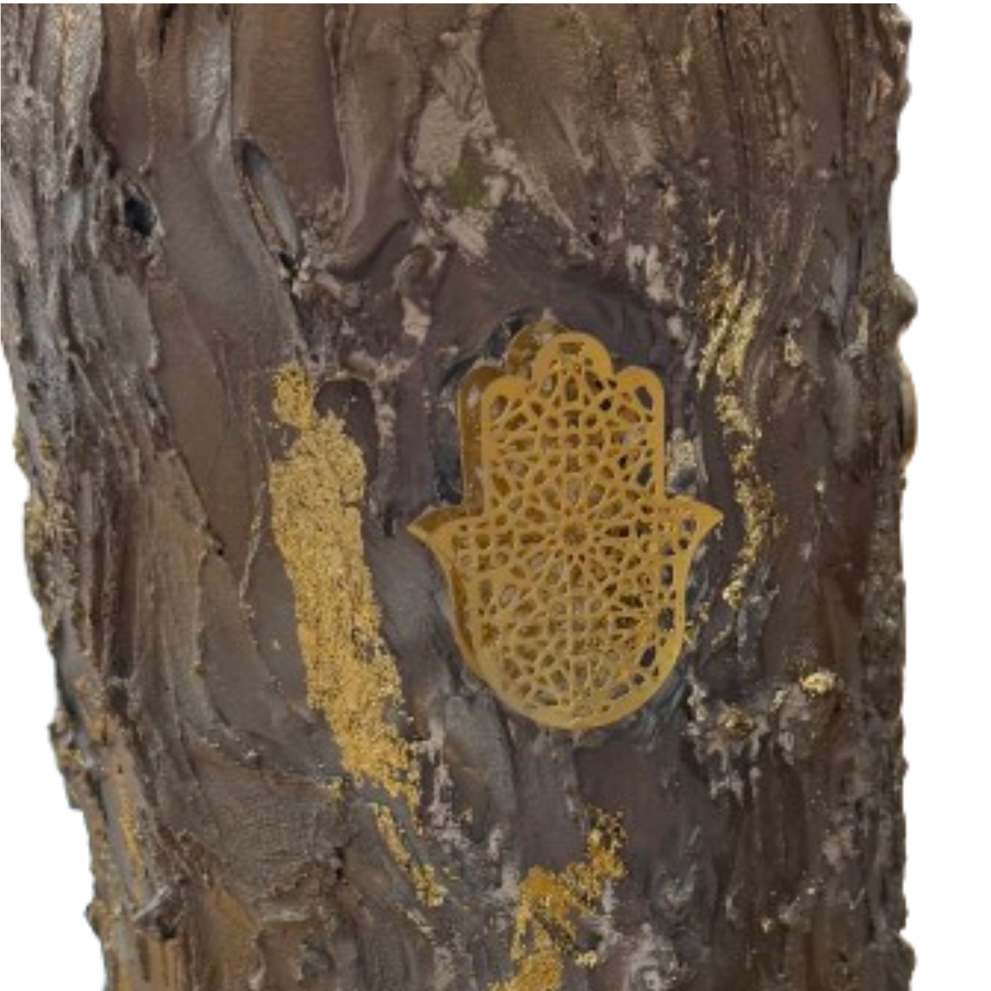 Vase artistique premium NaE – Verre fin & feuille dorée – Pièce unique 29 × 16 cm